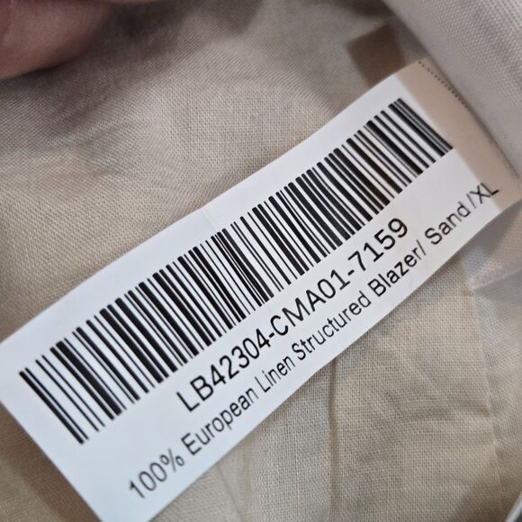 Quince Womens XL European Linen Structured Blazer Sand Jacket Clean Girl NWOT - Picture 12 of 13